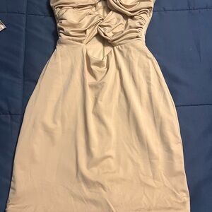 Elegant Cream Strapless Dress